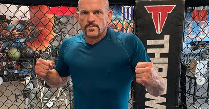 Shirtless Year Old Chuck Liddell Emerges Ahead Of Mma Return Looks More Ripped Than Ever