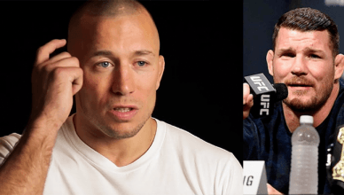 Georges St. Pierre and Michael Bisping.