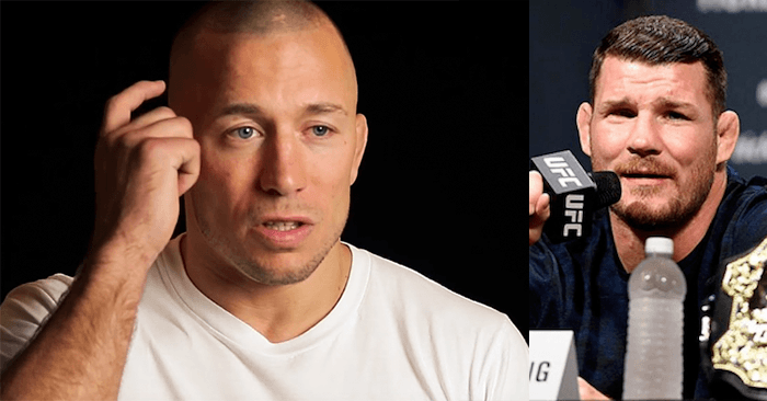 Georges St. Pierre and Michael Bisping.