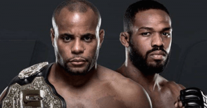 UFC light heavyweight champ Daniel Cormier and his rival Jon Jones.