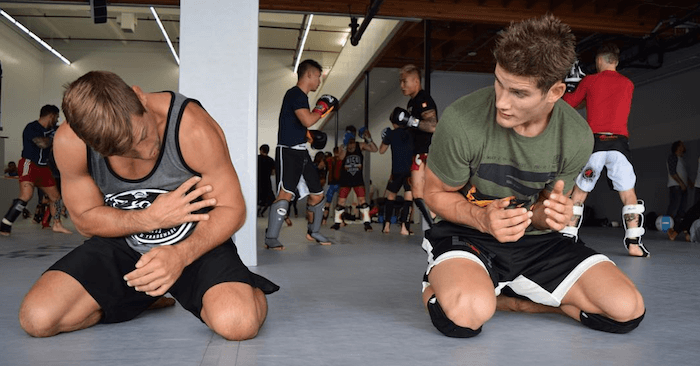 Urijah Faber trains with Sage Northcutt at Team Alpha Male.