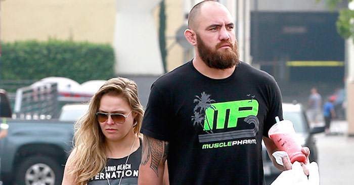 Ronda Rousey with her husband Travis Browne