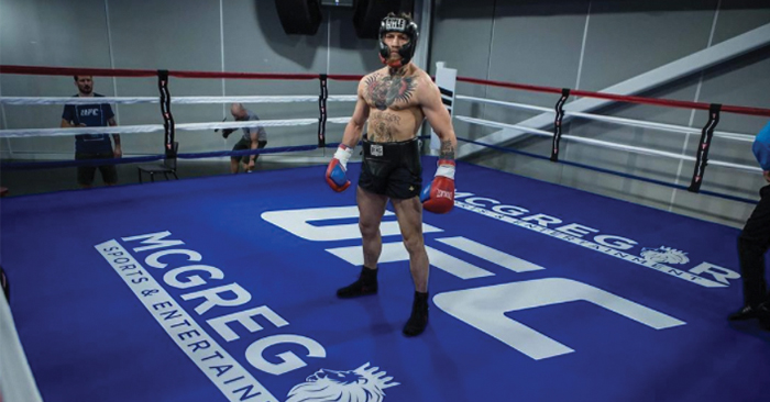 UFC champion Conor McGregor preparing to box Floyd Mayweather.