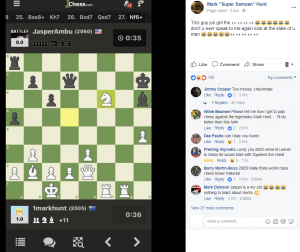 UFC's Mark Hunt playing chess online.