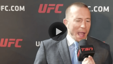 UFC middleweight champion Michael Bisping was making fun of Georges St. Pierre and mocking his accent, so GSP tried to do it back and failed miserably.