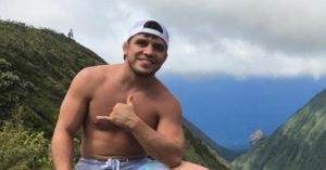 UFC flyweight contender Henry Cejudo shows off his burns after having to jump off his hotel balcony to escape the California Wildfires.