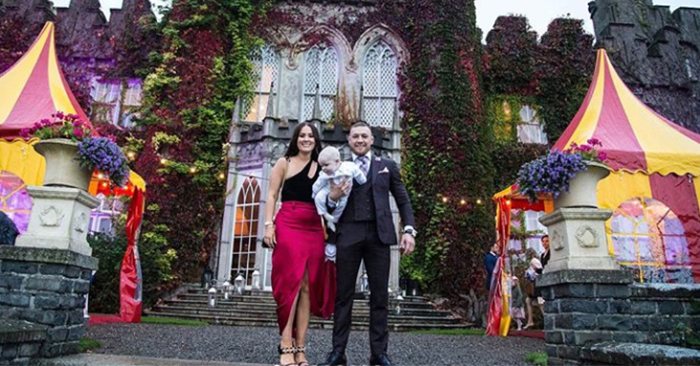 Conor McGregor with his girlfriend Dee Devlin and their newborn baby.