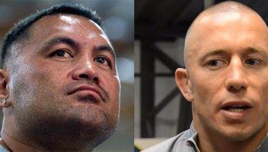 Mark Hunt and Georges St. Pierre (GSP)