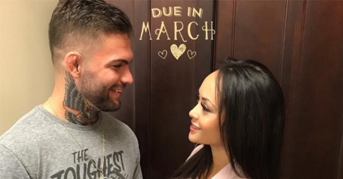 UFC champ Cody Garbrandt and his wife.