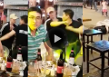 A patron got more than he bargained for when he argued with a security officer who was trained in Muay Thai knocked him out with a brutal elbow strike.