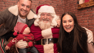 UFC lightweight champion Conor McGregor with his family during the Christmas Holiday.