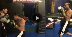 Tyga getting laughed at for his boxing skills.