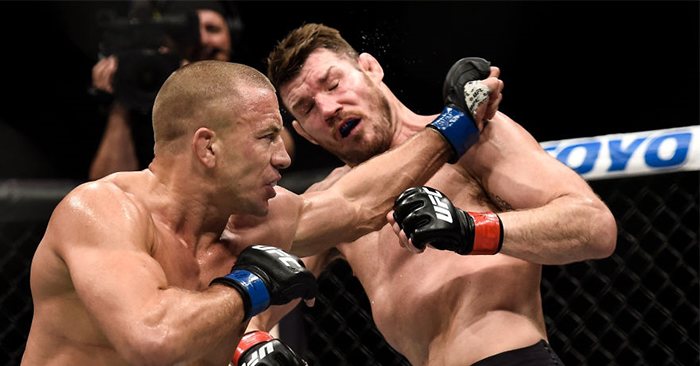 Georges St-Pierre and Michael Bisping at UFC 217.