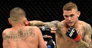 Anthony Pettis and Dustin Poirier at UFC Fight Night 120.