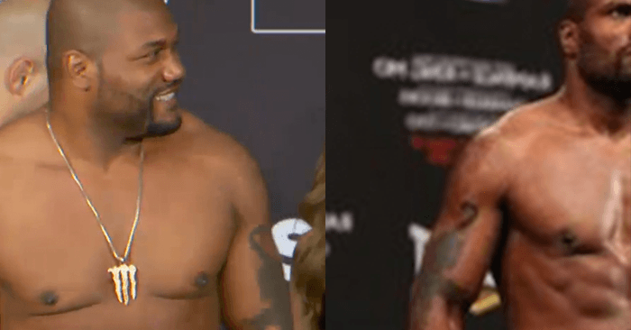 Rampage Jackson from light heavyweight to heavyweight fighter.