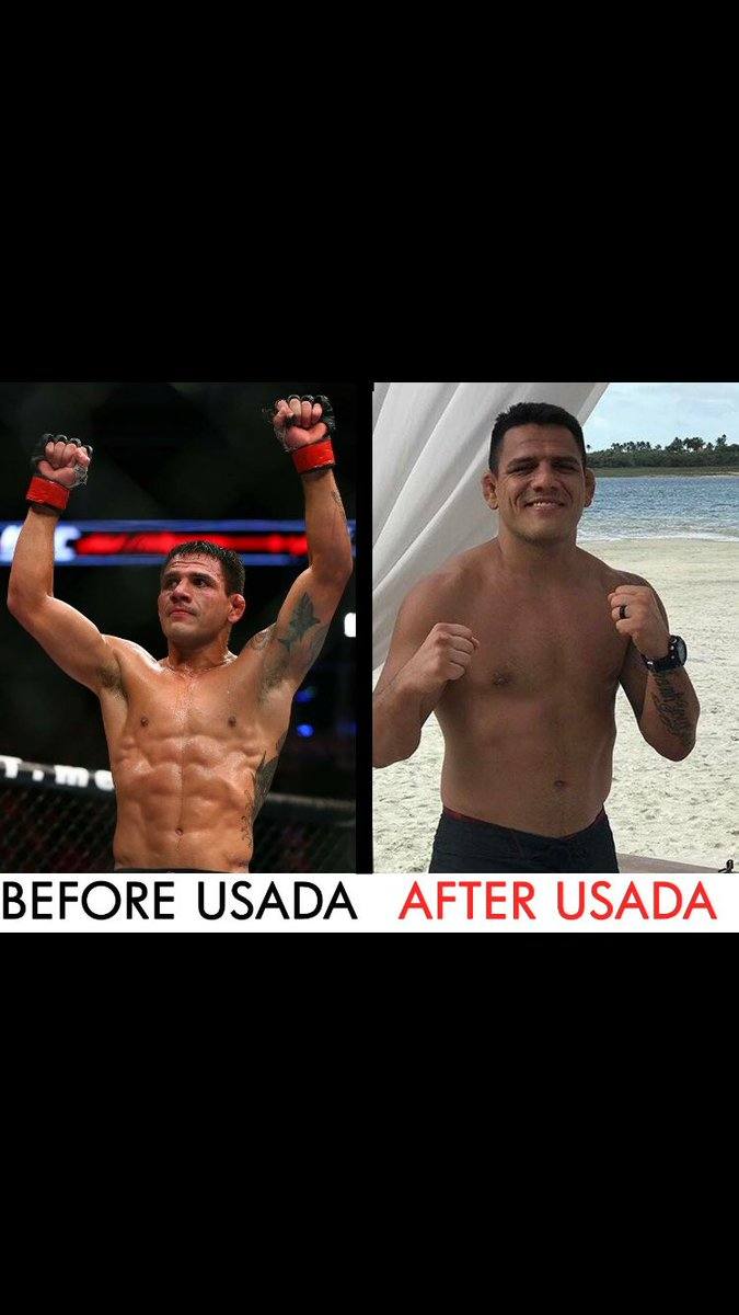 Former UFC lightweight champion Rafael dos Anjos before and after USADA drug testing.