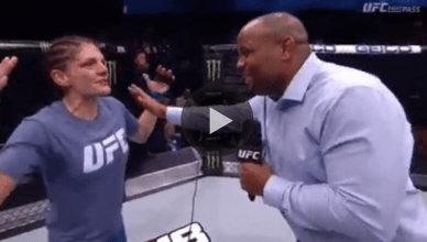 UFC champion Daniel Cormier really messed this post fight interview up.