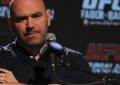 UFC boss Dana White looking very unhappy.