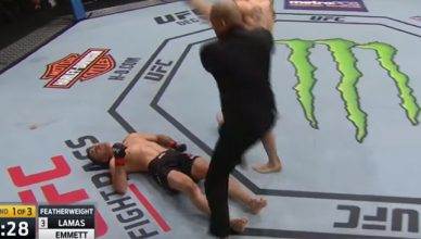 Josh Emmett brutally KO's Ricardo Lamas at UFC on Fox 26.