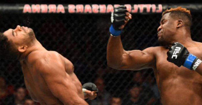 Francis Ngannou KO's Alistair Overeem UFC 218.