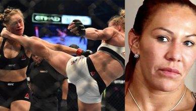 Holly Holm and Cris Cyborg at UFC 219.