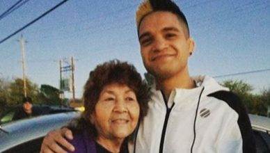 UFC's Benito Lopez with his grandmother.